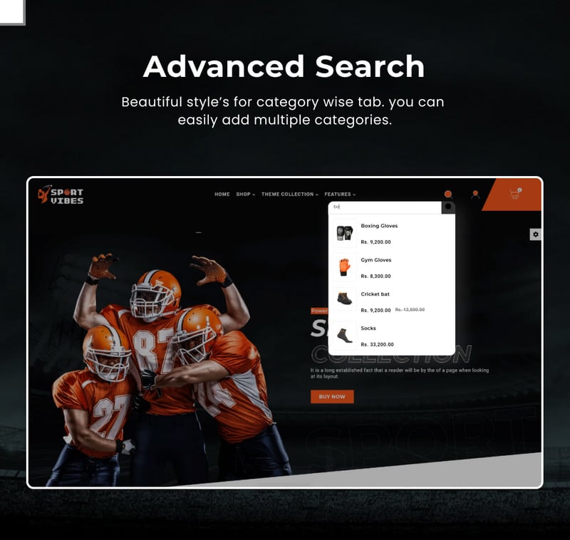 Sport Vibes - Mega Sports Shopify 2.0 高级响应式主题