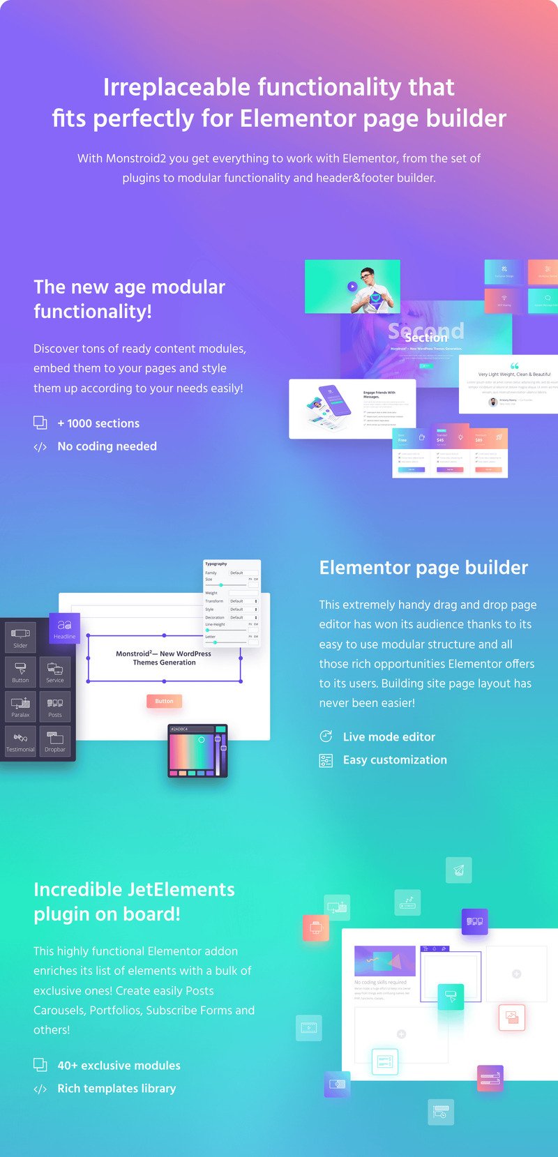 Monstroid2 - 多用途模块化 WordPress Elementor 主题