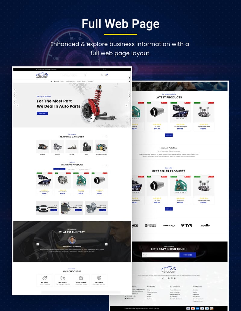 Automodif - Mega Parts Shopify 2.0 响应式主题。