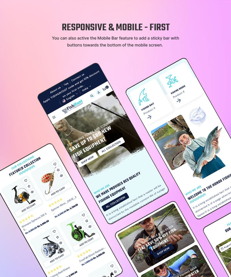 FishHunt - 钓鱼和武器装备店多功能 Shopify 2.0 响应式模板