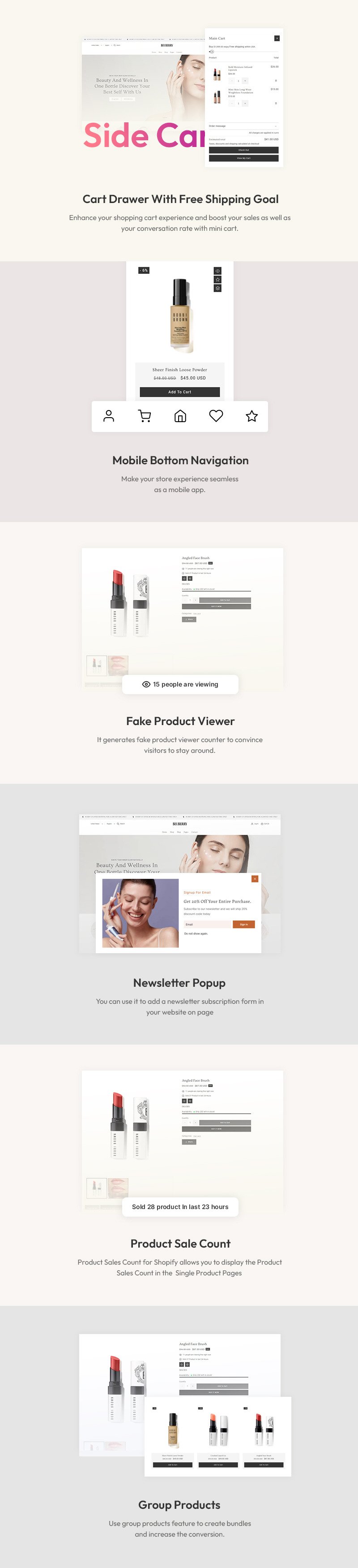 Beuberry - 美容、化妆品和护肤品商店多用途 Shopify 2.0 响应式主题