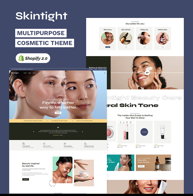 Skintight -化妆品美容店高级Shopify 2.0多用途响应式主题