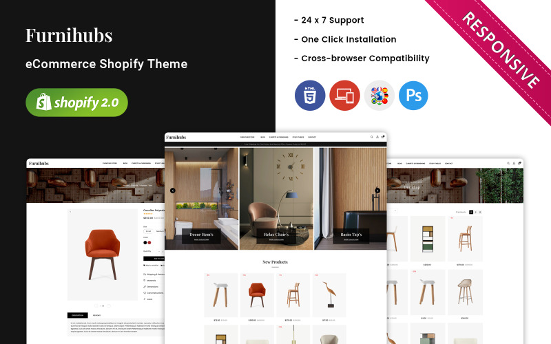 Furnihubs - 家具响应式 Shopify 主题 #238982