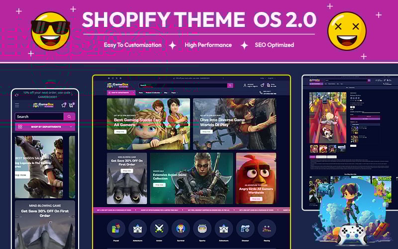 Gamebox - 在线游戏商店多用途 Shopify 2.0 响应式主题