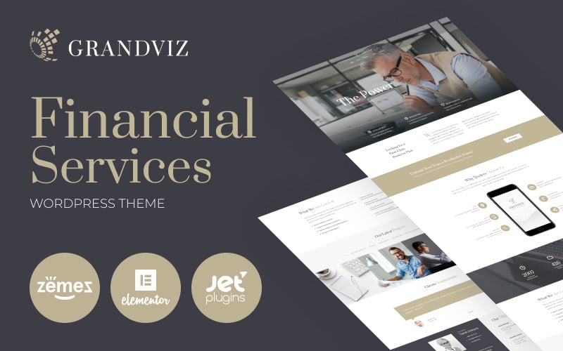 Grandviz - 金融公司高级 Elementor WordPress 主题