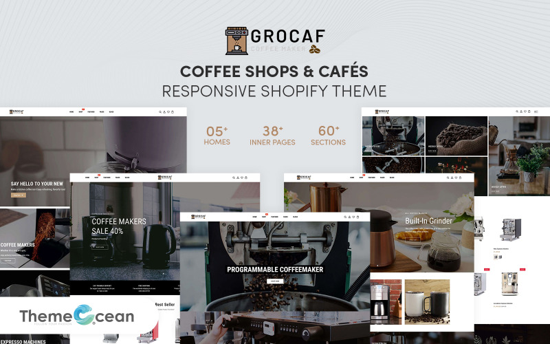 Grocaf - 咖啡店和咖啡馆响应式 Shopify 主题 #202473
