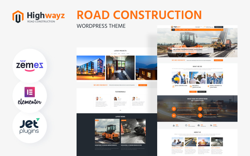 Highwayz - 道路建设 WordPress Elementor 主题