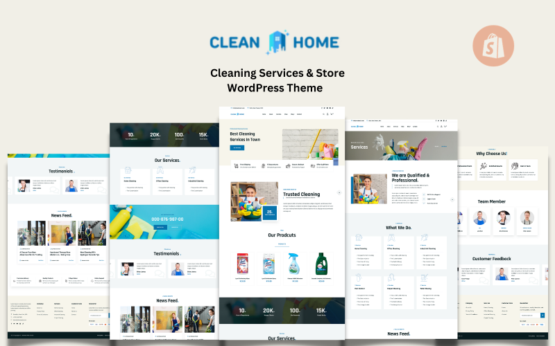 Home Clean - 清洁服务和商店 Shopify 主题 #367731