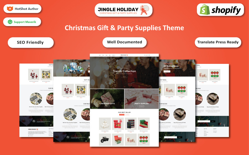 Jingle Holiday - 圣诞礼物和新年派对用品 Shopify 主题