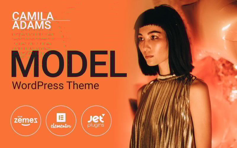 卡米拉·亚当斯（Camila Adams）-生动且反应灵敏的男模网站WordPress主题
