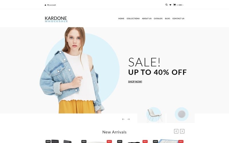 Kardone批发商店模板清洁Shopify主题 #93151