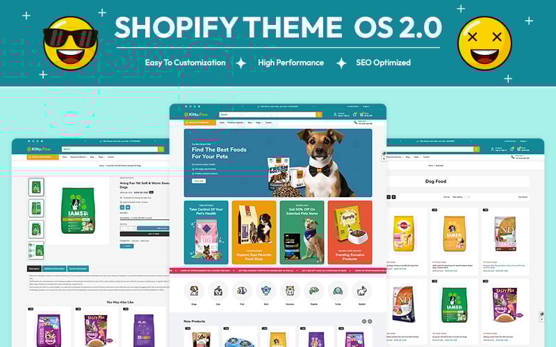 Kittypaw - 宠物食品和宠物营养品商店多用途 Shopify 2.0 响应式主题