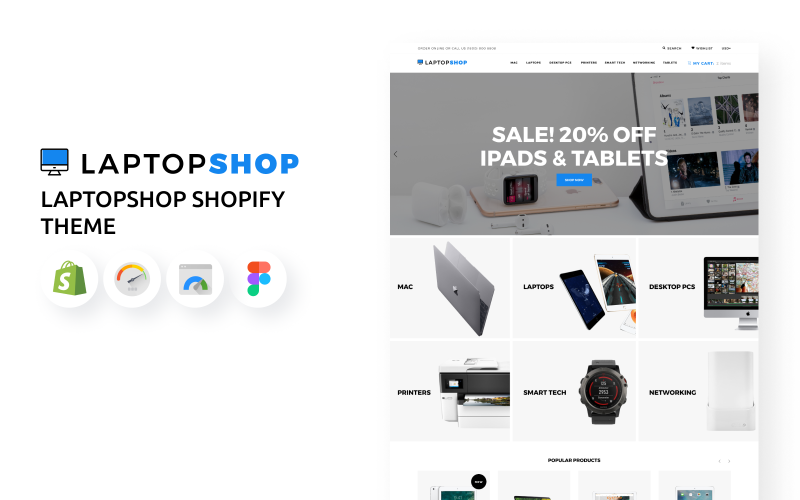 Laptopshop 电子商务 Shopify 主题 #73466
