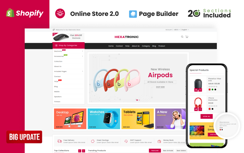 六方电子商店Shopify主题 #110674