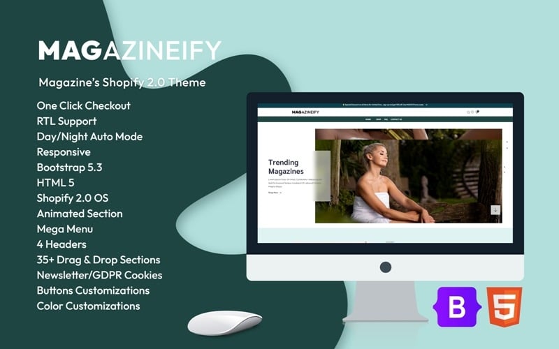 Magazineify - 杂志的 Shopify 2.0 主题 #403013
