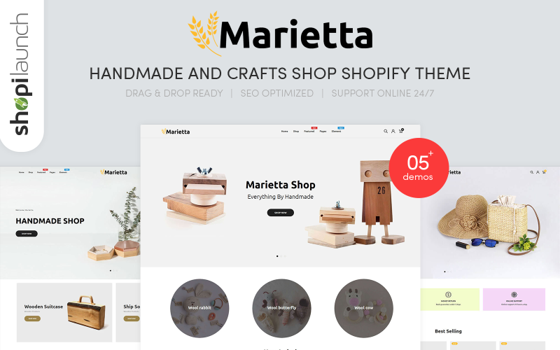 Marietta-手工工艺品商店Shopify主题 #100699