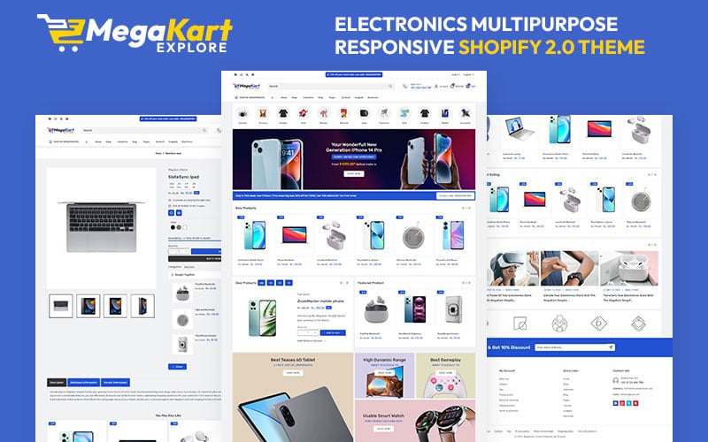 Megakart - 电子和小工具大型商店多用途 Shopify 2.0 响应式主题