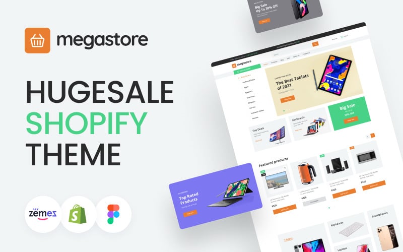 Megastore-响应式Hugesale Shopify主题 #173642