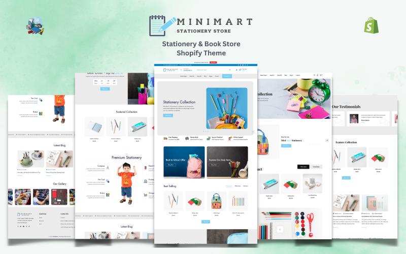Mini Mart - 文具和书店 Shopify 主题 #403012