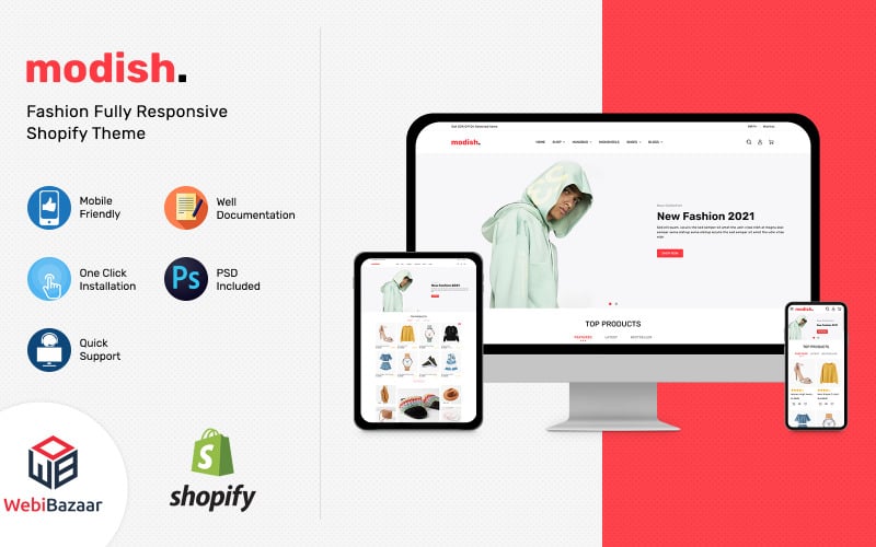 Modish - 多用途时尚鞋 Shopify 模板 #218239