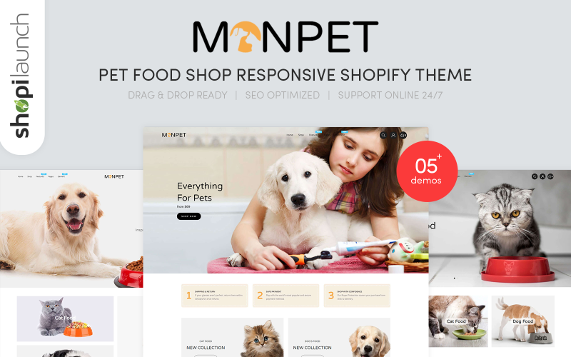 Monpet-宠物食品店响应式Shopify主题 #101845