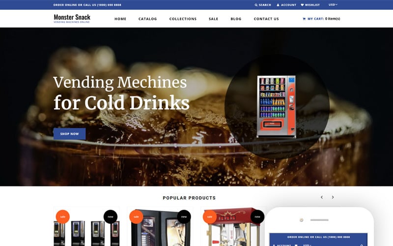 Monster Snack-现代Bootstrap Shopify Shopify主题