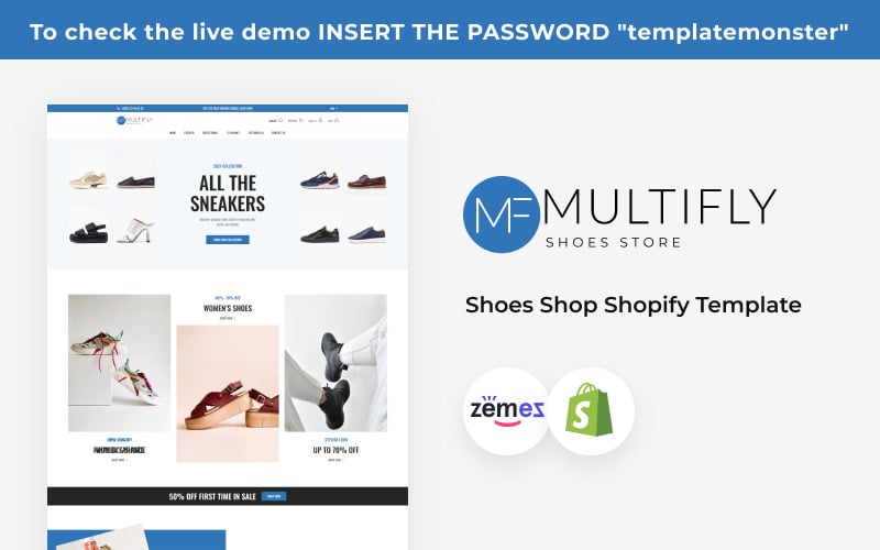 Multifly 主题品牌鞋 Shopify 模板 #187250