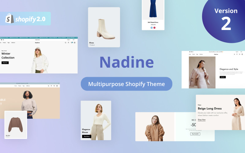 Nadine - 极简主义清洁 Shopify 主题 #280359