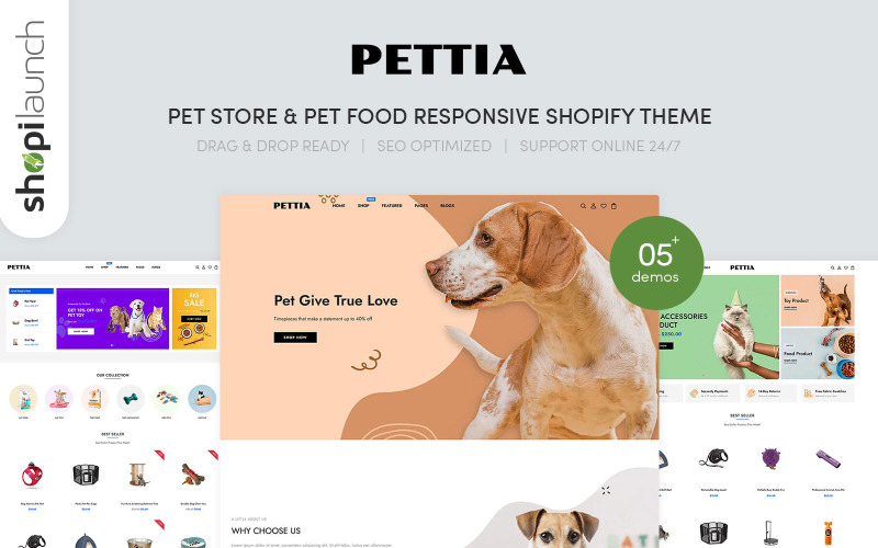 pettia-pet-store-amp-pet-food-xiang-ying-shi-shopify-mo-ban_255629-original Pettia - Pet Store & Pet Food 响应式 Shopify 模板