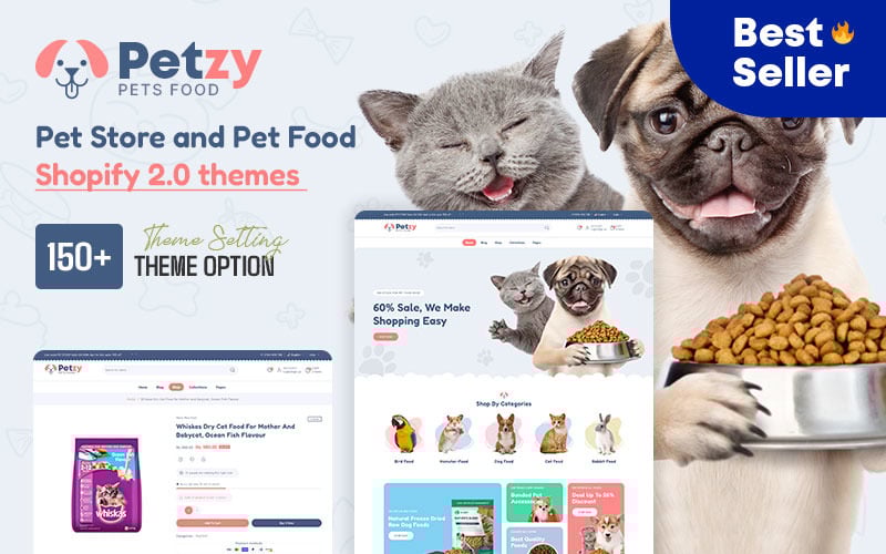 Petzy - 宠物食品和宠物商店多用途 Shopify 2.0 响应式主题