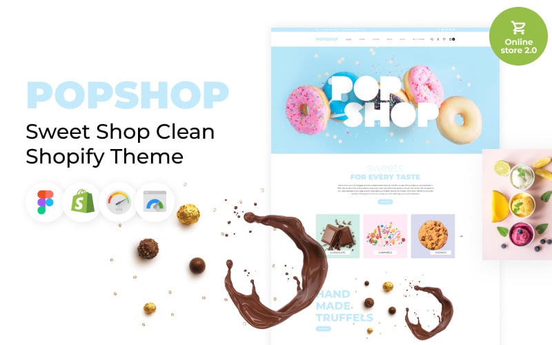 Popshop-Sweet Shop Clean Shopify主题 #80379