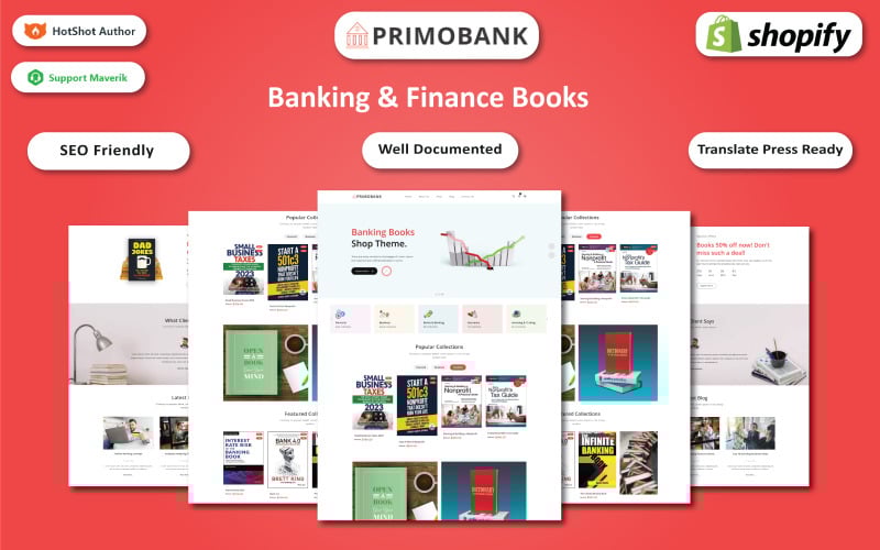 Primo Bank - 银行和金融书店 Shopify 主题 #341073