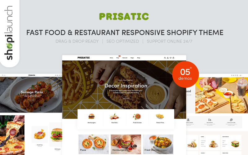 Prisatic - 快餐和餐厅响应式 Shopify 主题 #315291