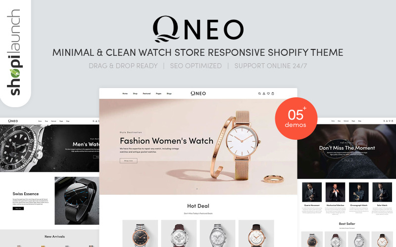 Qnea - Minimal & Clean Watch Store Shopify 主题