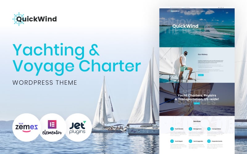 QuickWind - WordPress 游艇租赁主题 #62365