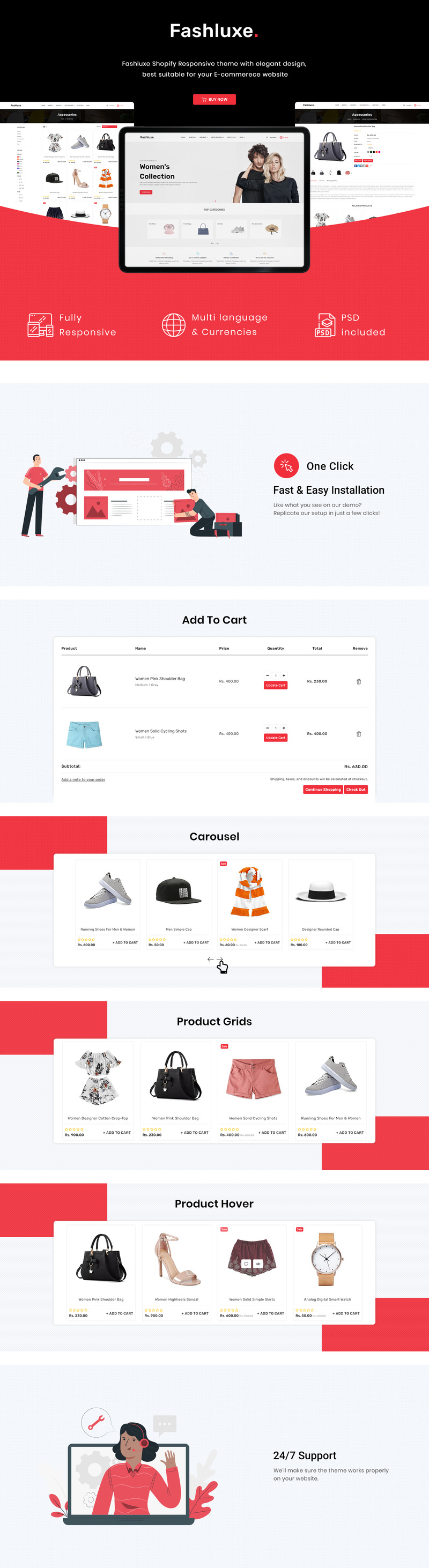 Fashluxe-现代时尚Shopify模板 #178133