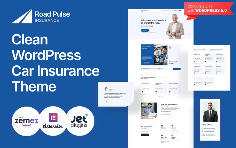 Road Pulse - Clean WordPress 汽车保险主题 #222294