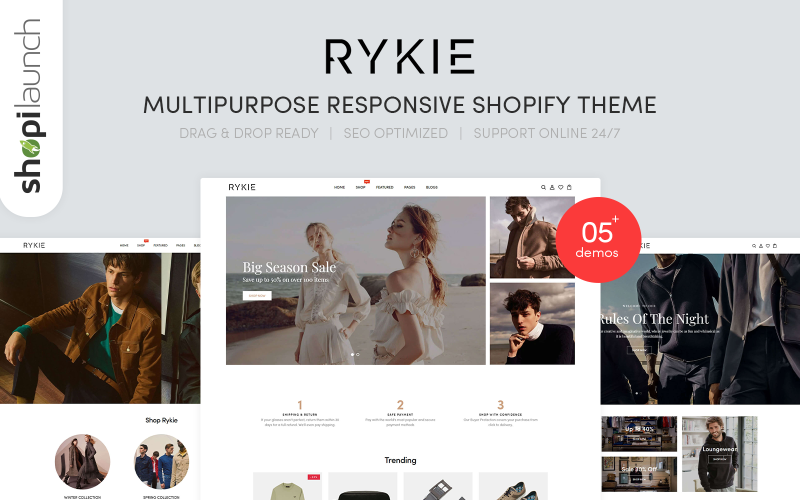 Rykie-多功能响应式Shopify主题 #165530