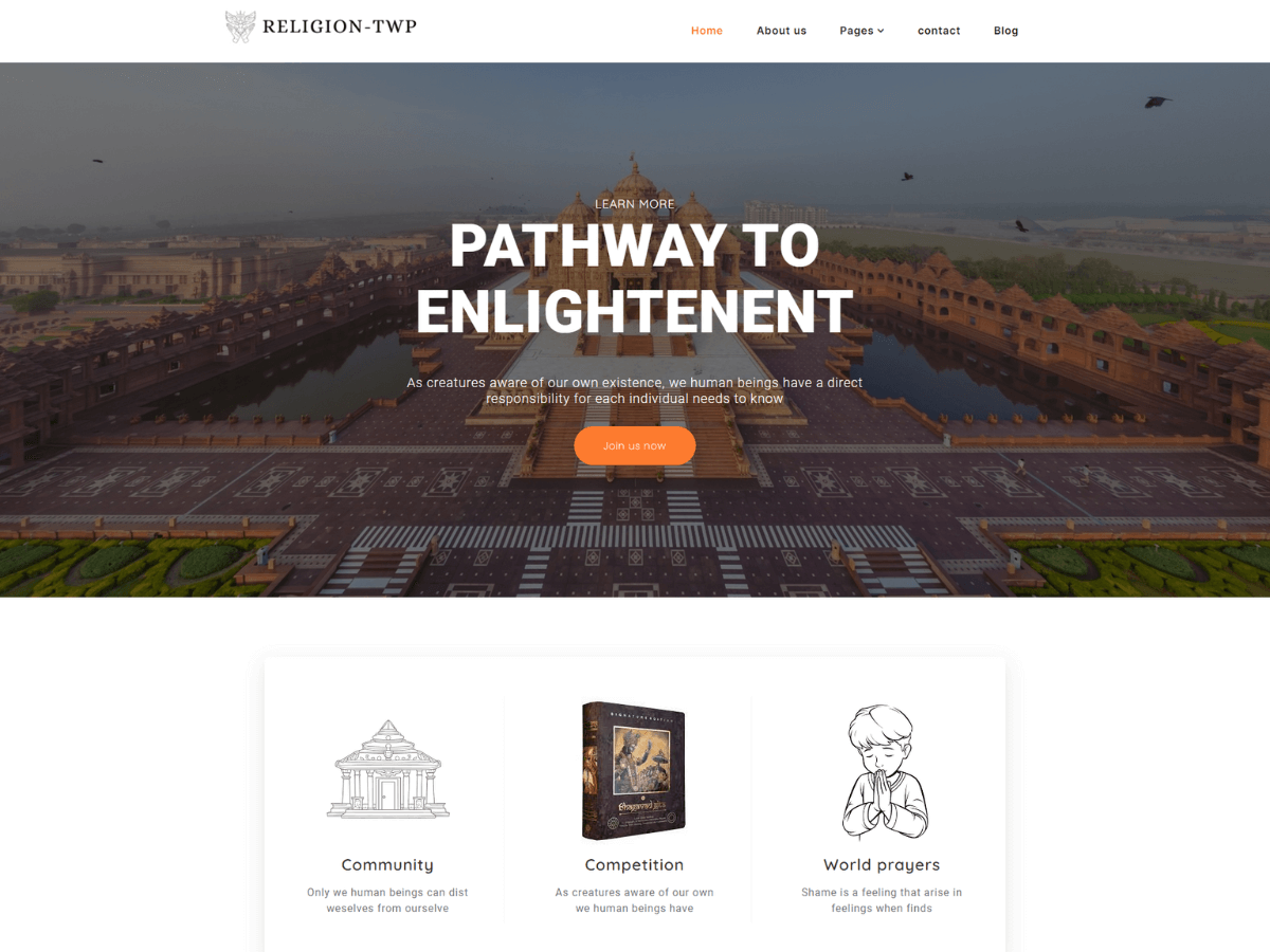 screenshot-1001 Religion Elementor WordPress 主题
