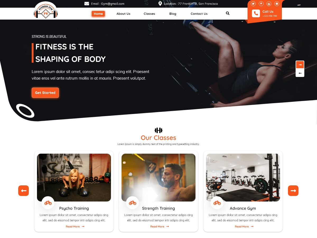 Gym Training Coach WordPress 主题