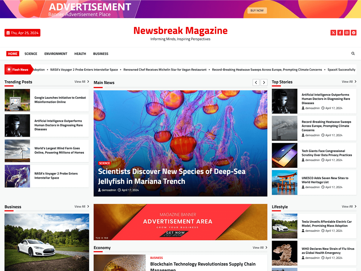 Newsbreak Magazine WordPress 主题