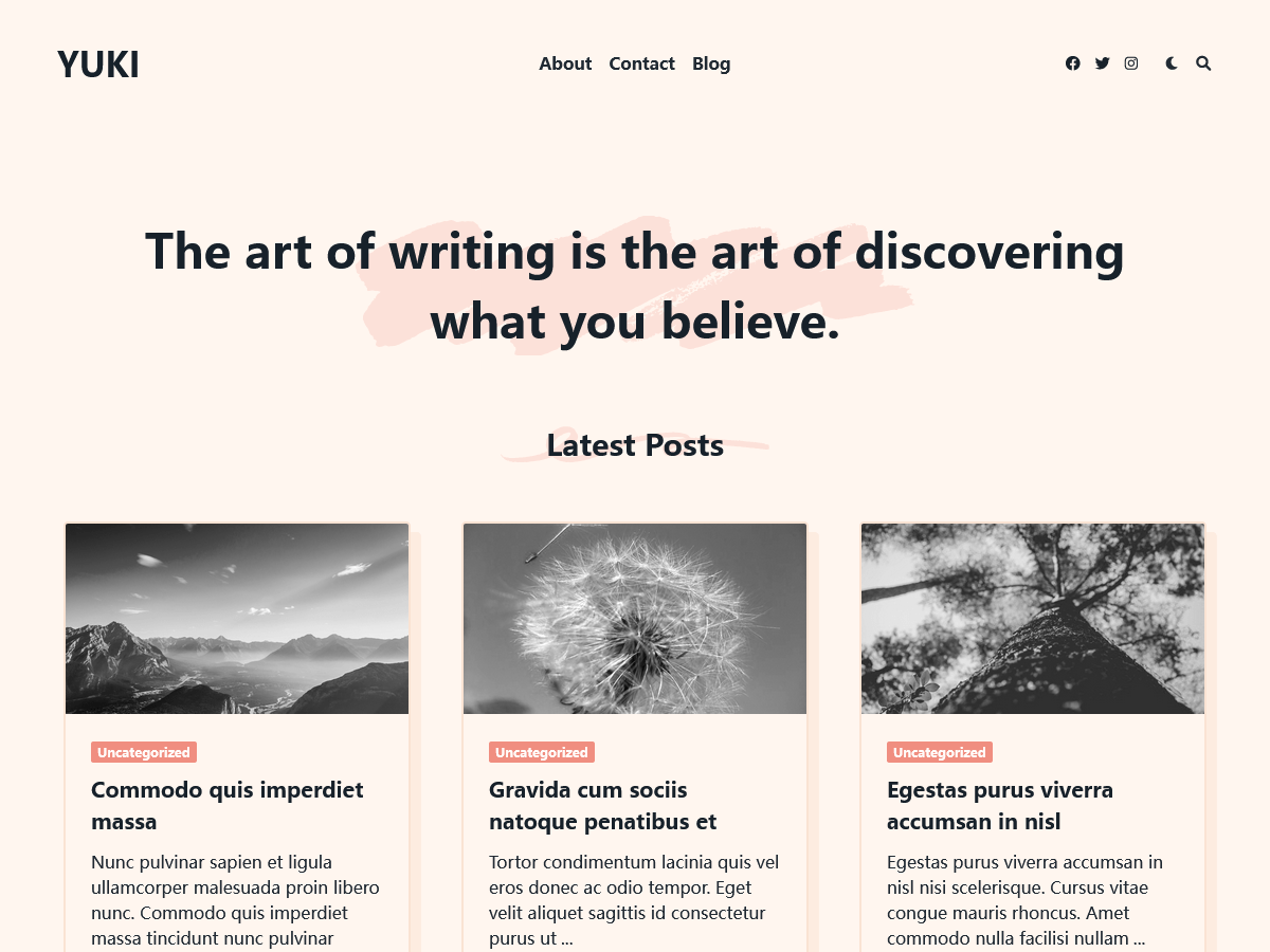 Yuki Elegant WordPress 主题