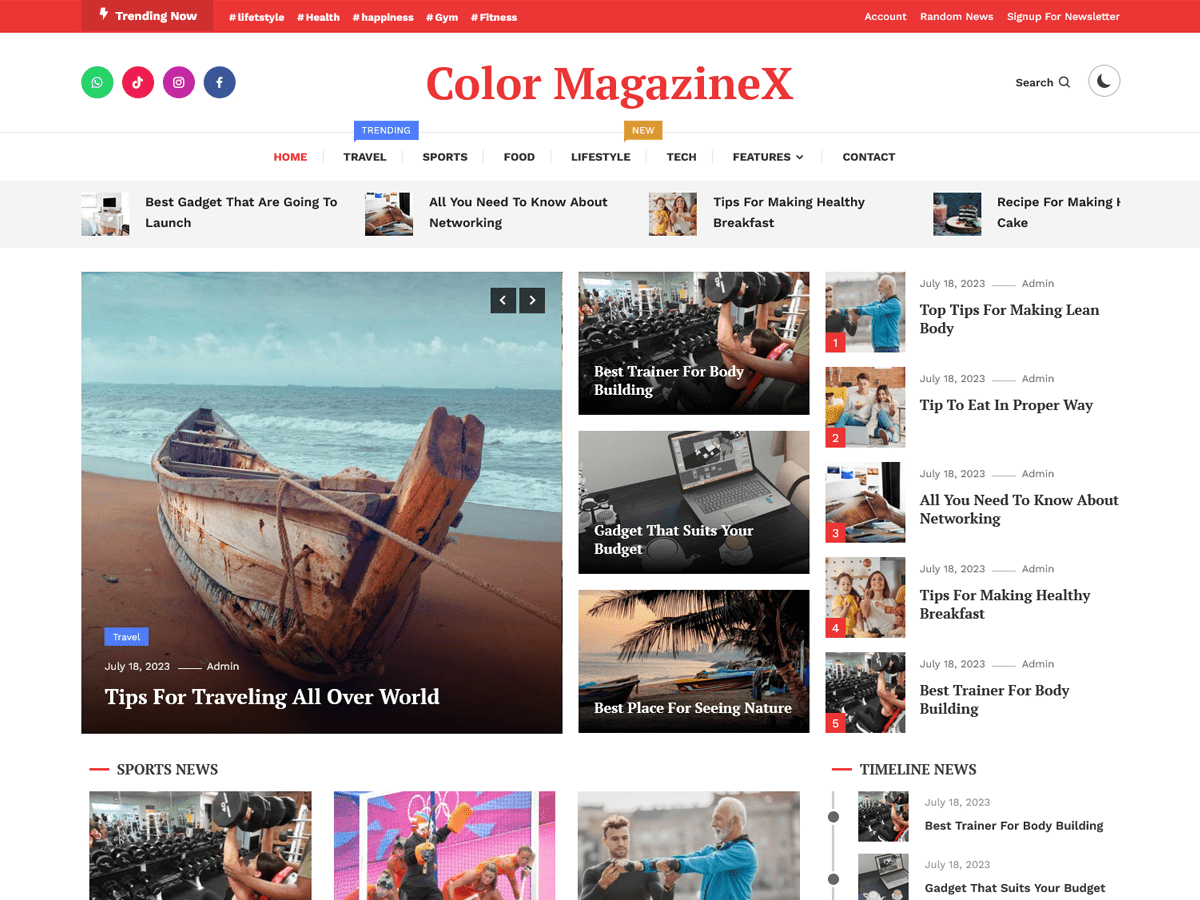 Color MagazineX WordPress 主题