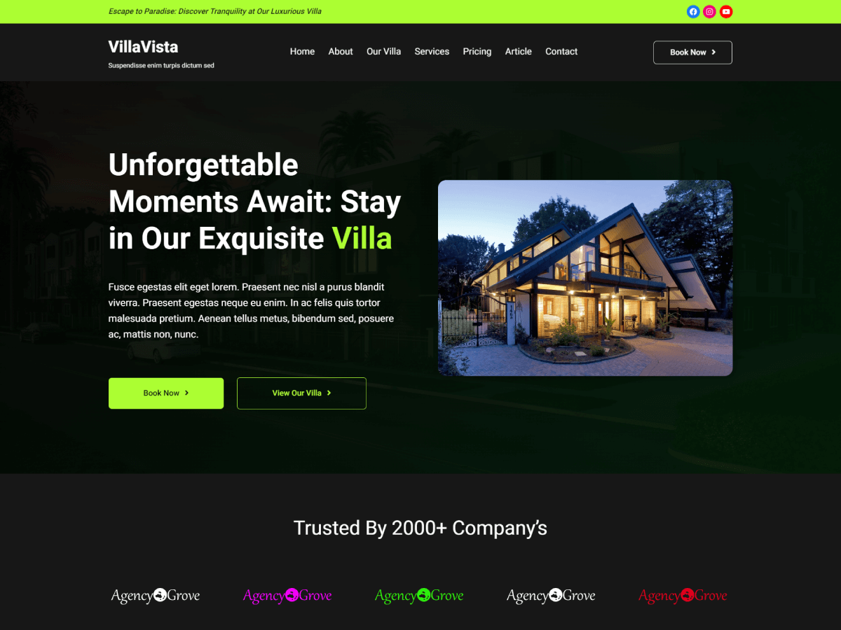 VillaVista WordPress 主题