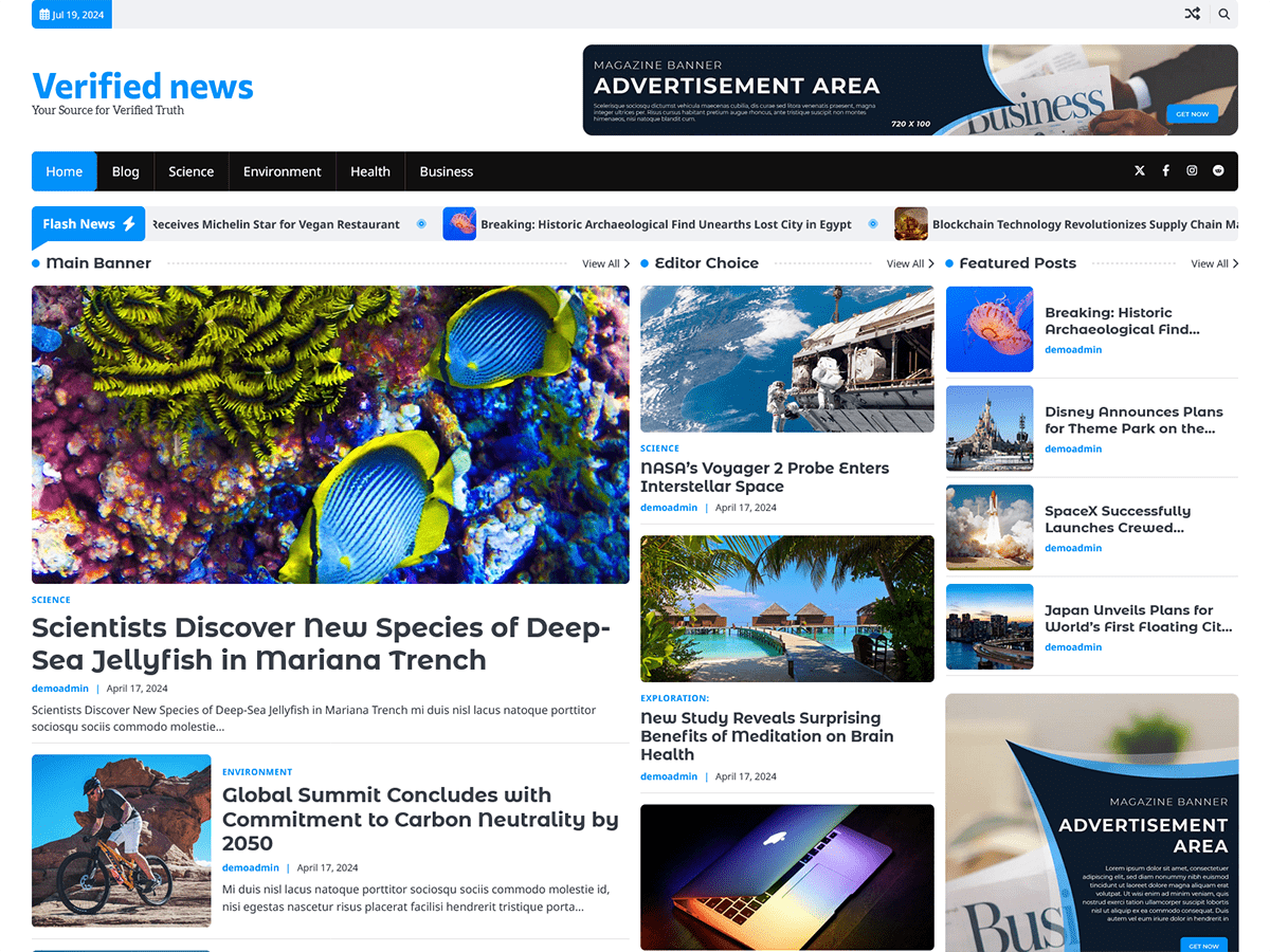 Verified News WordPress 主题