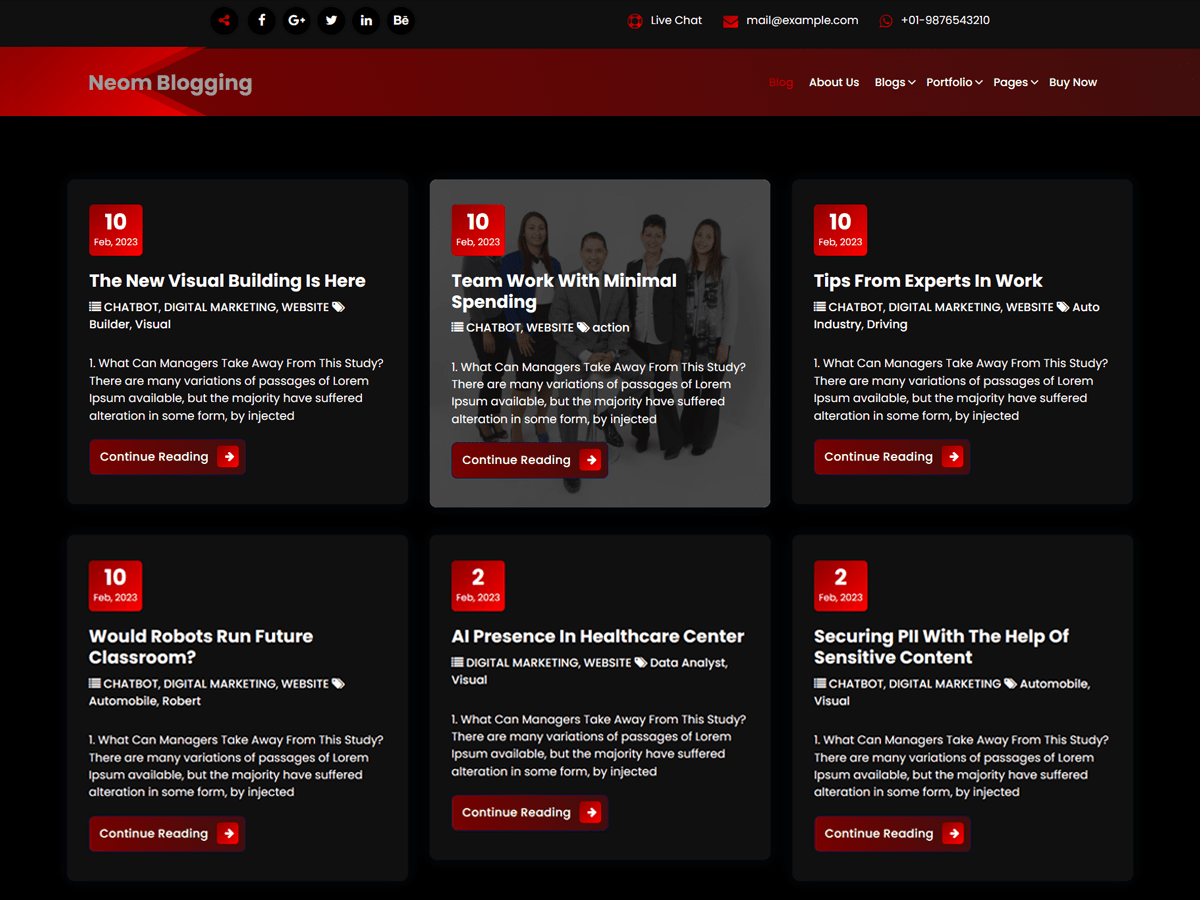 Neom Blogger WordPress 主题