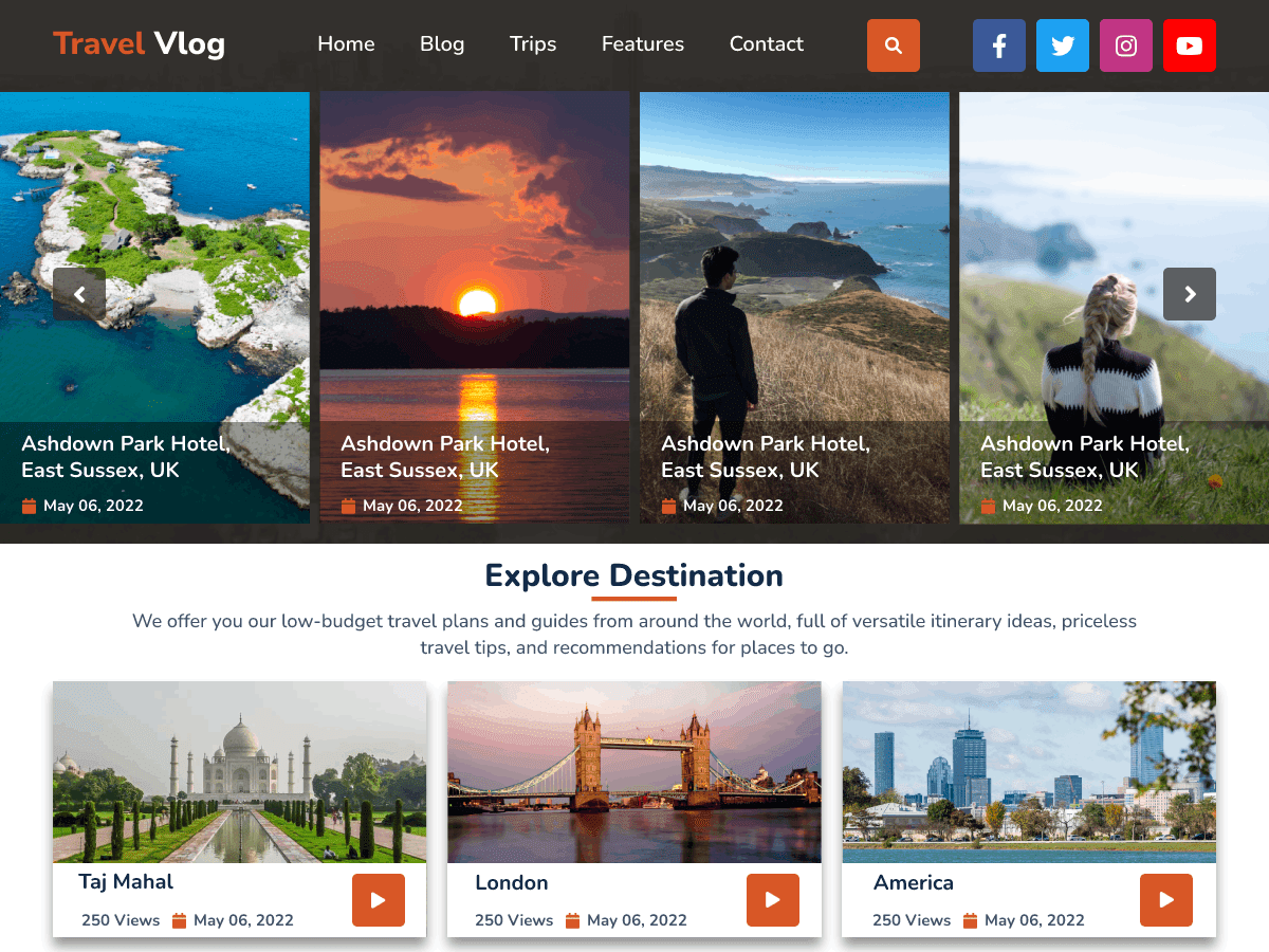 screenshot-175 Travel Vlogger WordPress 主题