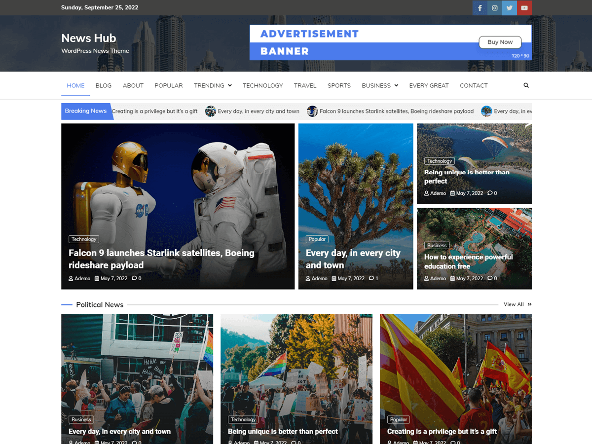 News Hub WordPress 主题