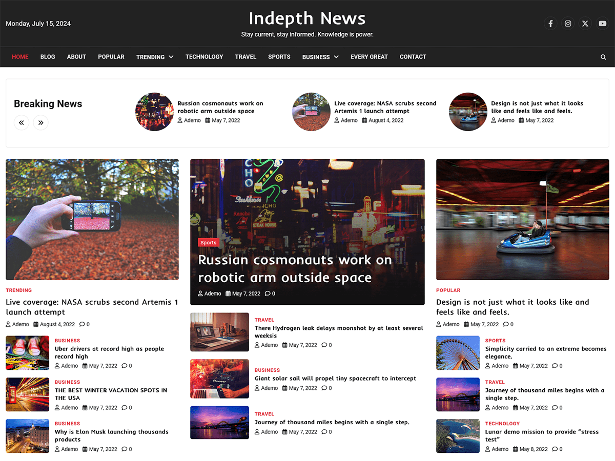 Indepth News WordPress 主题