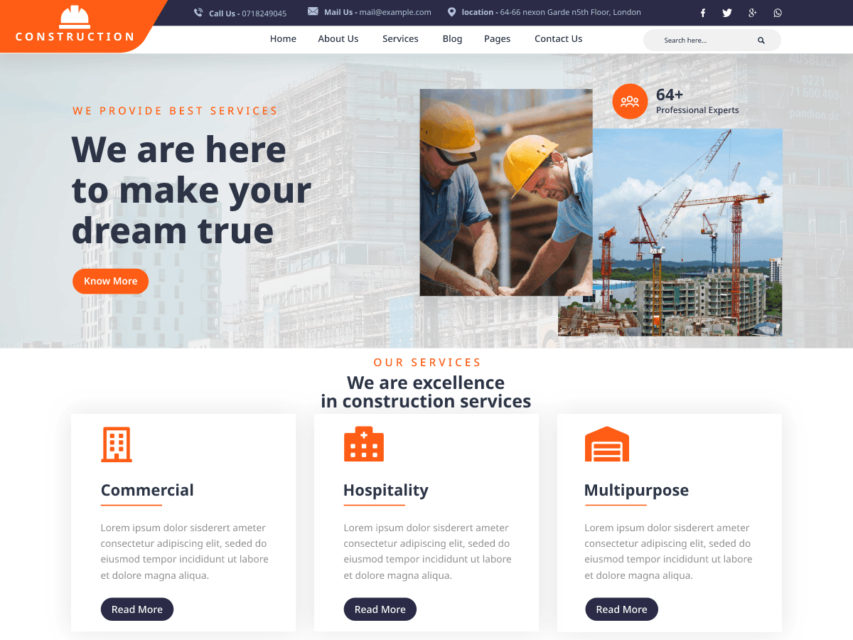 Construction Services Company WordPress 主题